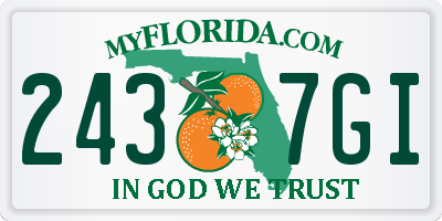 FL license plate 2437GI