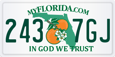 FL license plate 2437GJ