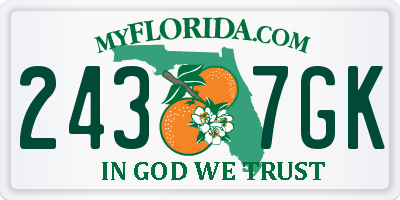 FL license plate 2437GK