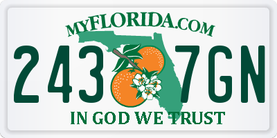 FL license plate 2437GN