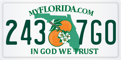 FL license plate 2437GO