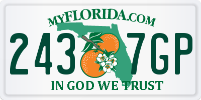 FL license plate 2437GP