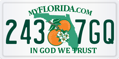 FL license plate 2437GQ