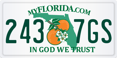 FL license plate 2437GS