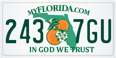 FL license plate 2437GU