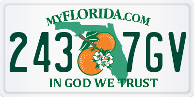 FL license plate 2437GV