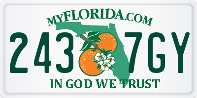 FL license plate 2437GY