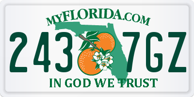 FL license plate 2437GZ
