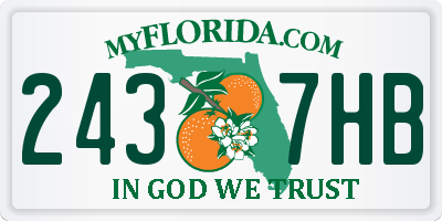 FL license plate 2437HB