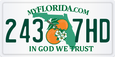 FL license plate 2437HD