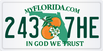 FL license plate 2437HE