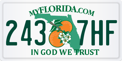 FL license plate 2437HF