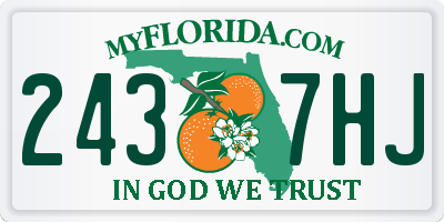 FL license plate 2437HJ