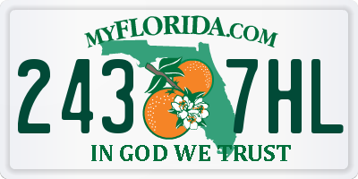 FL license plate 2437HL