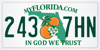 FL license plate 2437HN