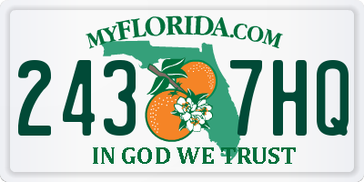 FL license plate 2437HQ