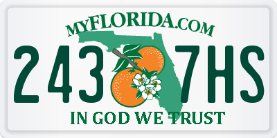 FL license plate 2437HS