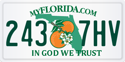 FL license plate 2437HV