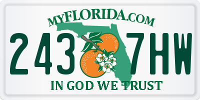 FL license plate 2437HW