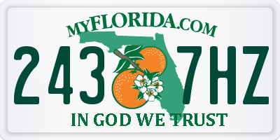 FL license plate 2437HZ