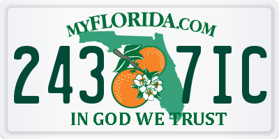 FL license plate 2437IC