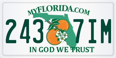 FL license plate 2437IM