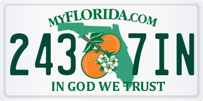 FL license plate 2437IN