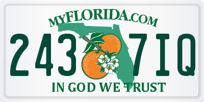 FL license plate 2437IQ