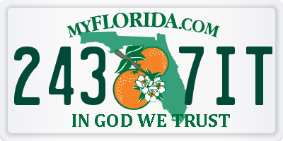 FL license plate 2437IT