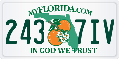 FL license plate 2437IV