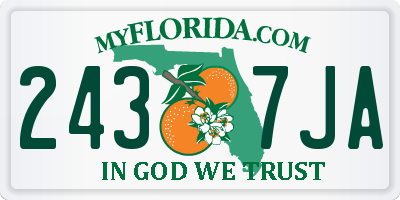 FL license plate 2437JA