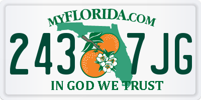 FL license plate 2437JG