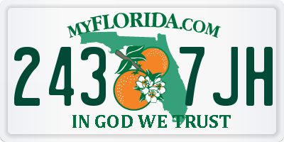 FL license plate 2437JH