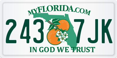 FL license plate 2437JK