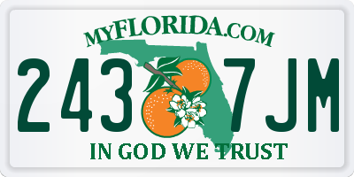 FL license plate 2437JM