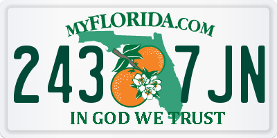 FL license plate 2437JN