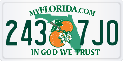FL license plate 2437JO