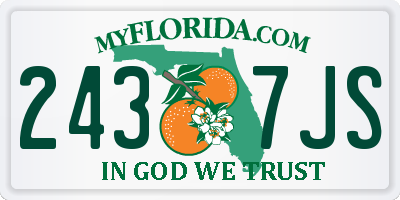 FL license plate 2437JS