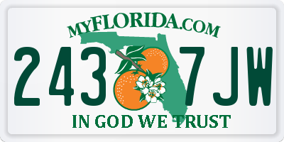 FL license plate 2437JW