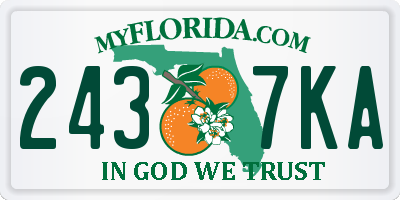FL license plate 2437KA