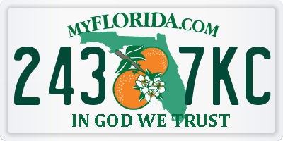 FL license plate 2437KC