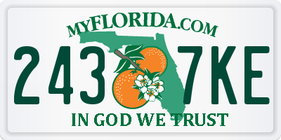 FL license plate 2437KE
