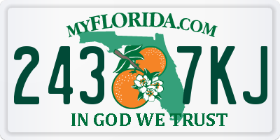 FL license plate 2437KJ