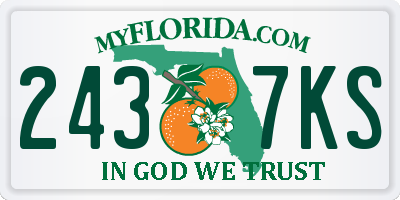 FL license plate 2437KS