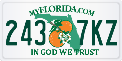 FL license plate 2437KZ