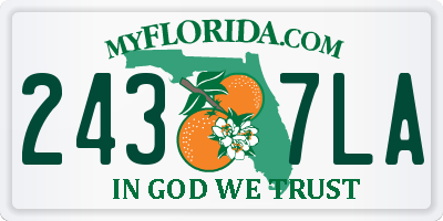 FL license plate 2437LA