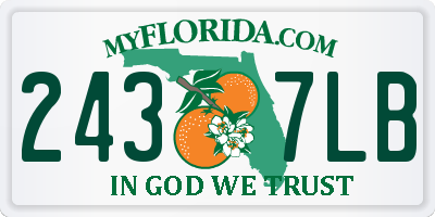 FL license plate 2437LB