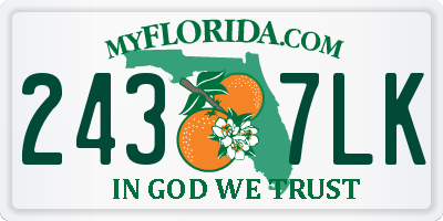 FL license plate 2437LK