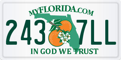 FL license plate 2437LL