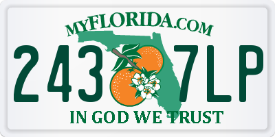FL license plate 2437LP